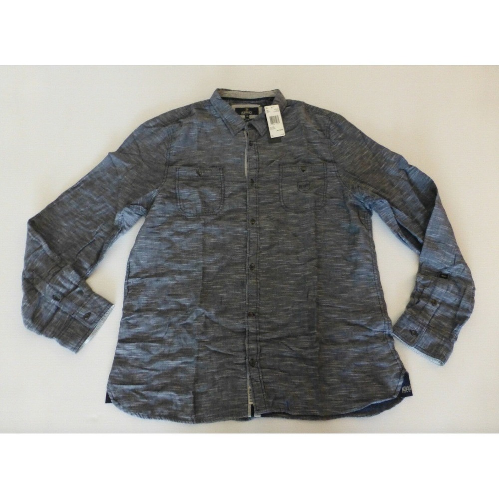 Buffalo David Bitton Shirt Mens Size Large Blue Button Down Sigurl Slim Fit New